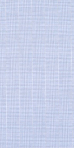 Camisa a medida azul con líneas perpendiculares blancas