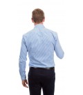 Camisa a medida rayas azul y blanco
